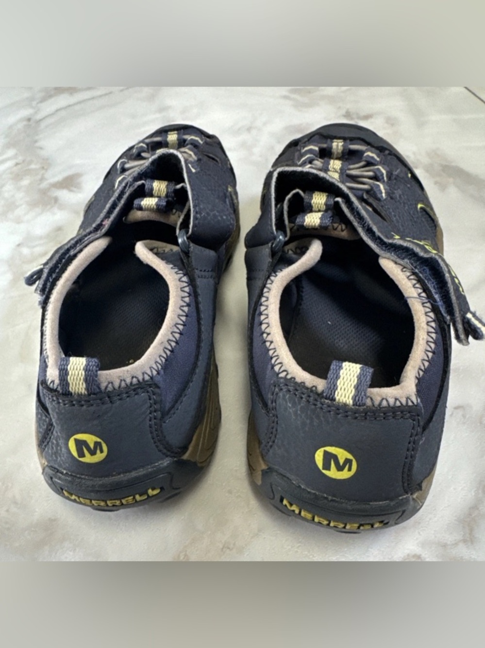 Merrell Hydro H2O Hiker Sandals Youth Boys Size 4 Blue Hiking Leather Shoes - Picture 6 of 8